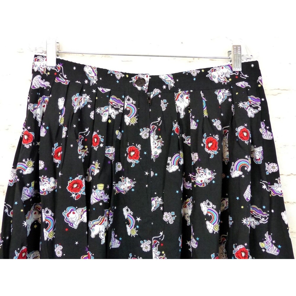 Hell Bunny Skirt Women XL Black Unicorn Rainbow 60s Mod Retro Kidcore Kawaii NWT - Picture 11 of 15
